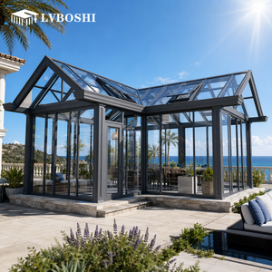 Invernadero/Solárium Moderno Prefabricado de Aluminio en Forma de <span class=keywords><strong>L</strong></span> de Rápido Montaje para Jardín de Propiedades Privadas de Alta Gama - Product Image 1