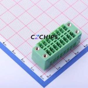 KF2EDGKVM-3.5-2*8P Plug-in Terminal Block Through hole,P=3.5mm Connector Board-to-Board / Socket Closed Screw Fixing 2x8P 3.5mm - Product Image 1