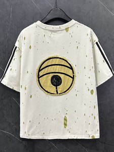 Camiseta de gato <span class=keywords><strong>robot</strong></span> de dibujos animados para mujer, diseño rasgado, manga corta, camiseta versátil informal holgada a la moda - Product Image 5