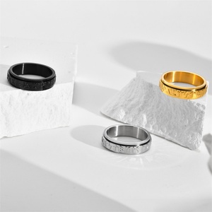 Fashion Fine Simple <b>Ring</b> Gold Plated Stainless Steel Rotatable Viking <b>Ring</b> <b>for</b> <b>Men</b> - Product Image 2