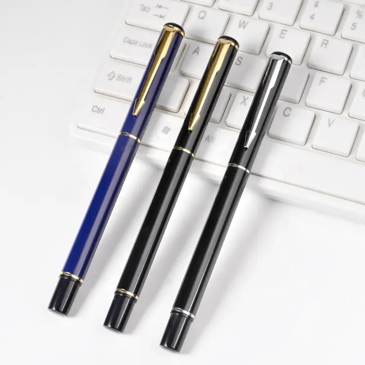 La migliore vendita squisita penna roller in metallo portatile regalo aziendale Logo personalizzato stampa studenti penna Gel