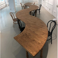 Table de salle à manger rustique en bois massif avec pieds pliants en X, durable, 6 pieds ou 8 pieds, pour hôtels et banquets de mariage, vente en gros