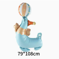 Nouveaux ballons en aluminium sur le thème du cirque, Glabos Clown, Lion de mer, Lion, Zèbre, ballons de dessin animé pour enfants, décoration de fête d'anniversaire, carnaval