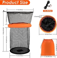 Panier de pêche pliable en nylon enduit de PE, durable, anti-corrosion, portable, pour l'eau douce et l'eau salée