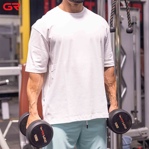 Maglietta da ginnastica da uomo con Logo personalizzato in cotone 100% ad asciugatura rapida oversize <span class=keywords><strong>abbigliamento</strong></span> <span class=keywords><strong>sportivo</strong></span> Top Top da Fitness - Product Image 1