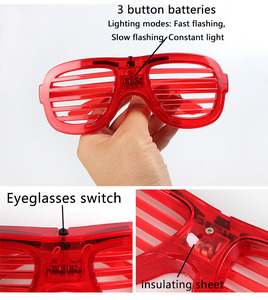 Lunettes à volets LED en gros, lunettes <span class=keywords><strong>de</strong></span> soleil lumineuses en forme <span class=keywords><strong>de</strong></span> cœur, montures colorées à fentes, cadeaux <span class=keywords><strong>de</strong></span> fête en vrac, fournitures pour enfants, bars, discothèques - Product Image 5
