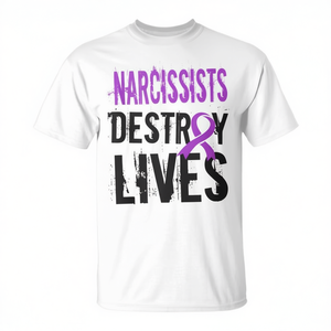 T-shirt débardeur de sensibilisation à la violence et aux agressions domestiques, avec motifs sur le narcissisme et les traits narcissiques, pour les campagnes de sensibilisation - Product Image 2