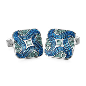 Pháp Khuy măng sét vàng rồng Mô hình màu xanh hoa Cuff Studs vật liệu đồng cổ điển lưới Khuy măng sét kinh doanh Áo sơ mi nút - Product Image 5