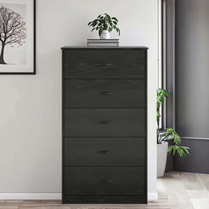 Commode moderne de salon en mélaminé chêne <span class=keywords><strong>noir</strong></span>, 5 tiroirs, écologique, pour hôpital, meuble de rangement en bois, mobilier de chambre à coucher, vente en gros - Product Image 1