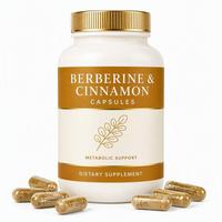 Capsules d'extrait d'herbes OEM, berbérine HCl, complément naturel, cannelle de Ceylan pure, capsules de berbérine