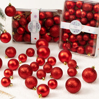 Ensemble de boules de Noël de haute qualité, 42 pièces, 3/4/5 cm, boules brillantes électro-plaquées, paillettes brillantes, UV, ouvrables, décorations pour arbre, ornements pour arbre