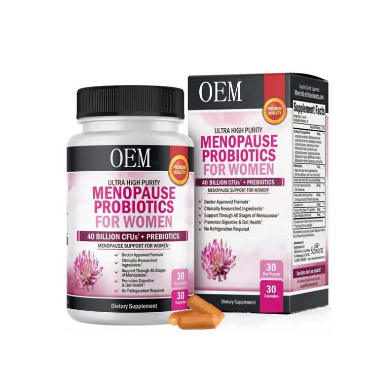 Oem ODM provitalize tự nhiên thời kỳ mãn kinh Probiotics cho tăng cân nóng nhấp nháy đêm đổ mồ hôi năng lượng thấp tâm trạng thay đổi