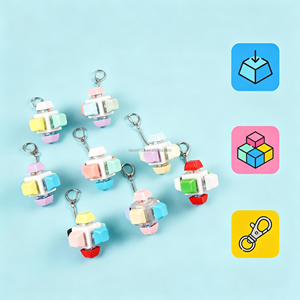 Porte-clés clavier mécanique transparent à 6 touches, jouet anti-stress, breloque de sac portable pour la réduction du stress - Product Image 2