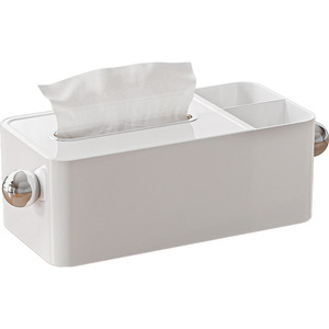 Multifunctional Tissue Box Plastic Desktop Storage With Compartment For Living Room Coffee Table Use - Product Image 5