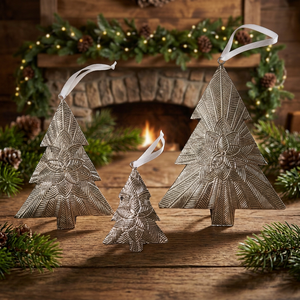 Handcrafted Metal Christmas Tree <b>Ornaments</b> Set Hanging Decor Art Deco Design Single-piece Package Vertical Birthday <b>Easter</b> - Product Image 4