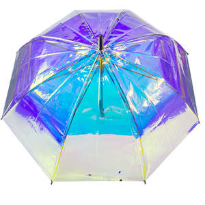 <span class=keywords><strong>Parapluie</strong></span> droit moderne semi-automatique spécial Ocean Fine, <span class=keywords><strong>transparent</strong></span>, changeant de couleur, irisé, holographique, en plastique POE - Product Image 2
