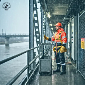 เสื้อกันฝนสะท้อนแสงแบบกันน้ำ มาตรฐาน ANSI ISEA 107 ระดับ 3 ได้รับการรับรอง สะท้อนแสง 360 องศา ชุดทำงานเพื่อความปลอดภัยสำหรับผู้ชายและผู้หญิง สีส้ม - Product Image 3
