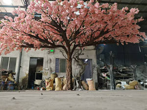 Arbre à fleurs de cerisier artificiel d'angle personnalisé à vendre - Product Image 5