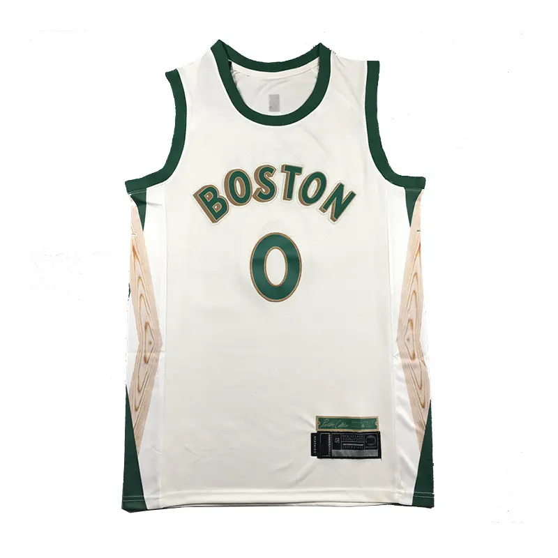 Camiseta de basquete personalizada para adultos, top de basquete masculino dos EUA, Boston