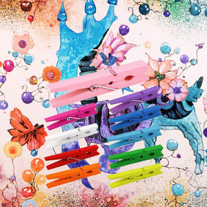 Mini pinces <span class=keywords><strong>à</strong></span> <span class=keywords><strong>linge</strong></span> décoratives en bois de fête DS1762 pinces <span class=keywords><strong>à</strong></span> <span class=keywords><strong>linge</strong></span> colorées suspendues pour photos et pinces <span class=keywords><strong>à</strong></span> papier épingle en bois coloré - Product Image 2