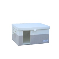 Tiroirs de rangement en tissu de coton grande taille Huafuge avec couvercle, design moderne et écologique pour l'organisation de la literie et des vêtements dans le placard