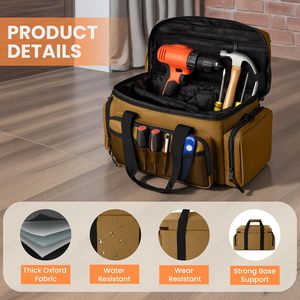 Bolsa de Herramientas Impermeable de Alta Resistencia OEM, Portátil, con Cierre Grande, Correa de Hombro Ajustable, Asa Ergonómica, para Reparadores y Carpinteros - Product Image 2