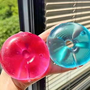 Jouets à presser transparents en forme de beignet de maltose, jouet sensoriel silencieux à rebond lent pour soulager le stress, pour adultes atteints de TDAH et d'autisme - Product Image 1