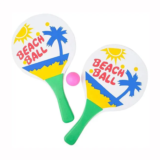 Nieuwe Strand Paddle Game Set Aangepaste Patroon Hoge-Kwaliteit Fabriek Houten Blauw Tennisracket Badminton Racket
