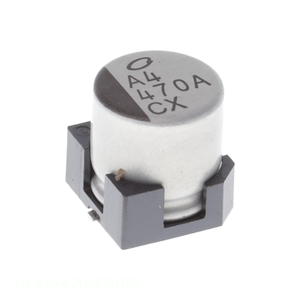 Distributeur agréé UCX1A471MCS1GS CAP ALUM 470UF 20% 10V SMD Condensateur à montage en surface 470 uF - Product Image 1