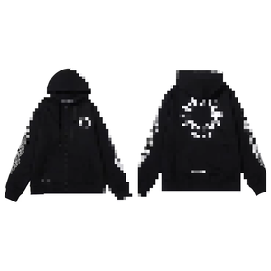 <span class=keywords><strong>Felpa</strong></span> <span class=keywords><strong>con</strong></span> cappuccio casual Chrome Hearts 2024 <span class=keywords><strong>con</strong></span> cerniera, 100% cotone, stampa digitale a tinta unita, vestibilità ampia per la stagione invernale - Product Image 1