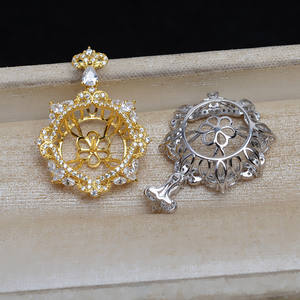 S925 Silver Pendant DIY Pearl Accessories 13-14 Inch Empty <b>Holder</b> Bottom Concealer for Beads Semi-Finished Product - Product Image 2