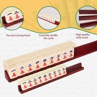 Support de Mahjong en bois massif en forme de L, quatre dimensions, longueur 45 cm, pour usage domestique, style portable, support de cartes de Mahjong, ensemble 18" 20 pouces