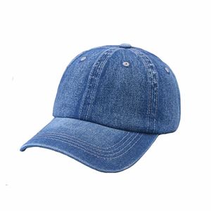 Casquette de baseball unisexe en denim, couleur unie, souple, anti-UV, pour adultes, vente en gros, personnalisation acceptée - Product Image 2