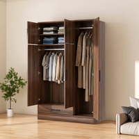 Armoire à 3 portes en contreplaqué de qualité E0 avec un tiroir, modulaire et facile à assembler, adaptée aux maisons simples et aux appartements locatifs