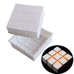 Tangchu Square Nine-grid Silicone Mousse Cake Mold White Mousse Mold Oven <b>Safe</b> DIY Cake Baking <b>Tool</b> - Product Image 5