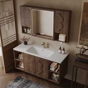 BALOM Advanced Antique Style Bathroom Cabinet Wood MDF Plywood Melamine Vanity with Smart Mirror Ready to Assemble OEM - Product Image 3
