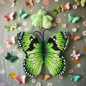 All'ingrosso pelle di animale non imbottita giallo rosa realistico Mini peluche farciti farfalla volante - Product Image 5