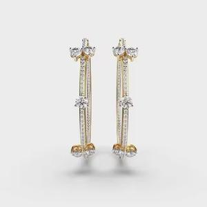 Pendientes de Diamantes Cultivados en Laboratorio para Mujer, para Bodas, Compromisos y Festivales, Pendientes de Diamantes Reales - Product Image 1