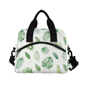 Botanical Leaf Lunch Bag for Women - 10L <b>Large</b> Insulated Cooler Tote with Adjustable Shoulder Strap, Tropical <b>Plant</b> Print Lunchb - Product Image 1