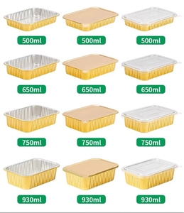 510ml 17.2oz jetable emballage alimentaire en vol four à <span class=keywords><strong>micro</strong></span>-ondes sûr feuille d'<span class=keywords><strong>aluminium</strong></span> compagnie aérienne plateaux alimentaires/conteneur/boîte - Product Image 5