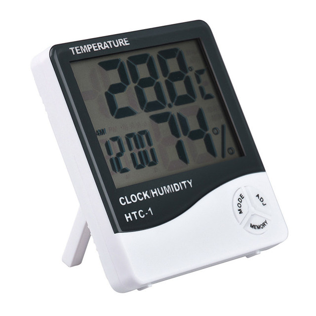 HTC-1 Electronic Digital Dry Wet Thermometer Indoor High Precision Thermohygrometer Household Desktop Thermometer Alarm Clock