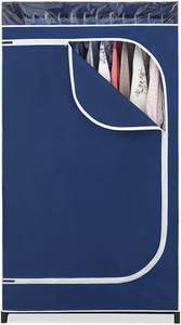 Lienzo abierto moderno acero Metal barato plegable dormitorio plástico ropa organizador Simple ropa bebé tela armario - Product Image 3