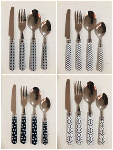 Hot bán 16-mảnh Hàn Quốc thép không gỉ thiết lập dao kéo xách tay Đảng dao kéo <span class=keywords><strong>PP</strong></span> nhựa xử lý thân thiện với môi bền vững ngã ba - Product Image 4