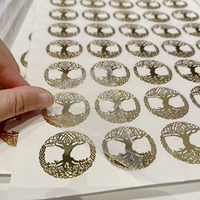 Étiquettes de lettres métalliques autocollantes personnalisées autocollants minces en relief de transfert de logo en nickel doré électroformé décalcomanies métalliques
