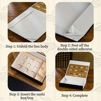 Boîte à sushi haut de gamme personnalisée, écologique, recyclable, en carton magnétique, avec compartiments pour sauces, pour la restauration