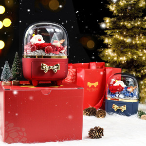Ensemble de bijoux Père Noël, bague, collier, boucles d'oreilles, boîte d'emballage de bijoux, boîte cadeau de Noël - Product Image 3
