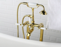 Robinet de baignoire autoportant sur pattes avec bec pivotant en laiton pour douchette à main Caractéristiques clés pour robinets de bain et de douche