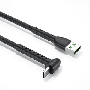 Cabo de dados usb tipo c, 1m carregamento rápido, ângulo reto com um inovador cabo de transferência de 90 graus para carregador de celular usb android