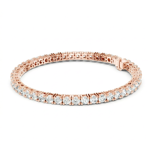 Bracelet tennis de luxe en or jaune avec diamants taille ronde pour femme, idéal pour mariage et anniversaire, bijoux raffinés - Product Image 1