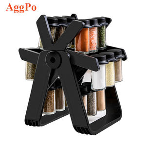 Fournitures de <span class=keywords><strong>cuisine</strong></span> support d'assaisonnement rotatif pot d'assaisonnement domestique boîte de rangement d'épices en fer inoxydable ensemble multi-spécifications - Product Image 1